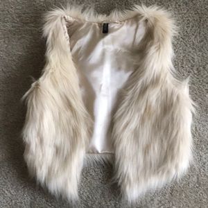 H&M off white fur vest